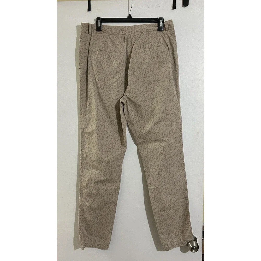 M&S Collection Women's 12 Beige Preppy Pleated Front Pants Pockets Button